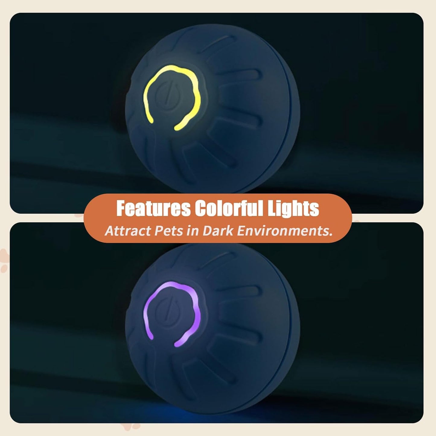 Electric Interactive Dog Toy Ball, Automatic Active Rolling Balls for Small Medium Dogs, Self Moving Bouncing Jumping Rechargeable Funny Pet Toys for Boredom Puppy Cat Kitten Indoor Outdoor (Orange)