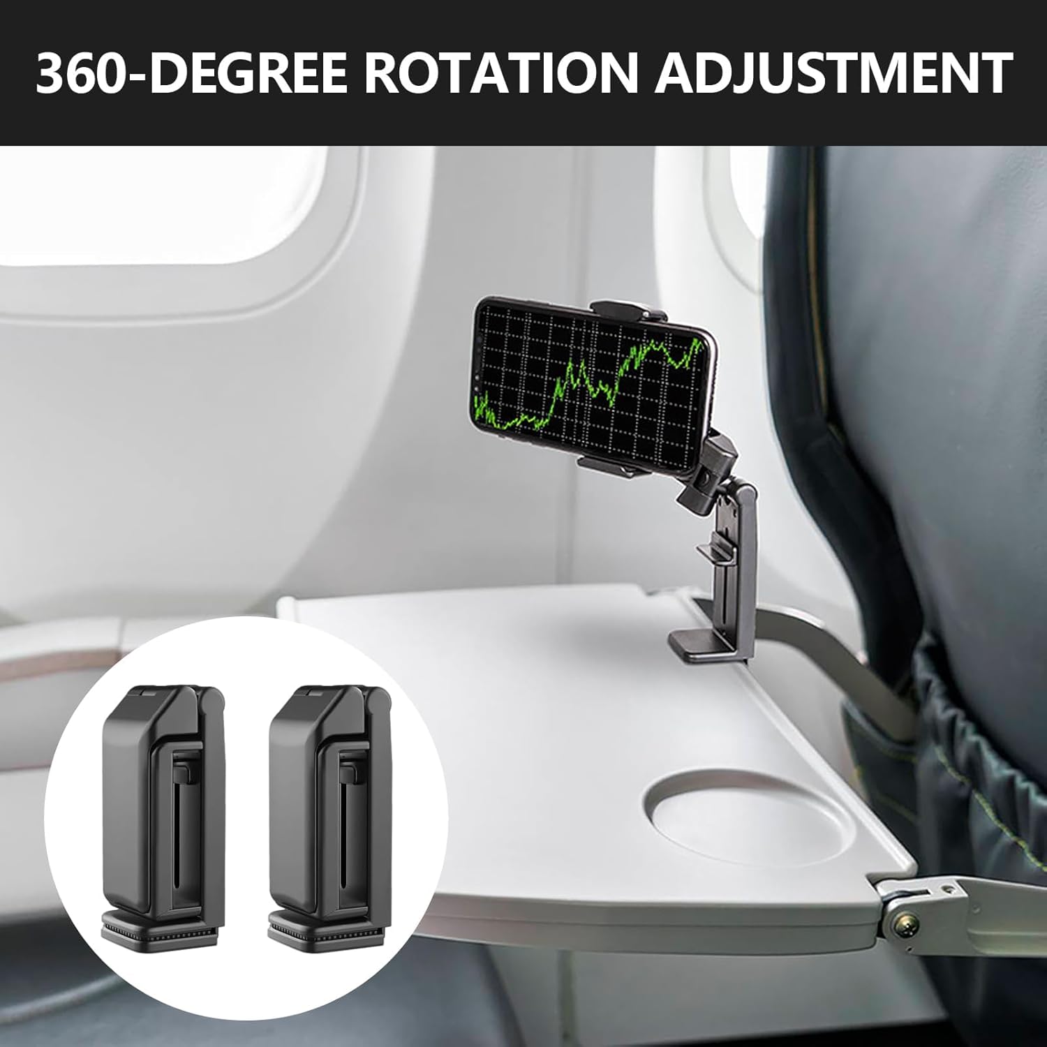 Airplane Phone Holder, 2 pcs Phone Holder for Plane Travel, Aeroplane Phone Hold er, Phone Ho lder for Pl ane, Suitable for Daily Office, Watching TV Series at Home, Flying