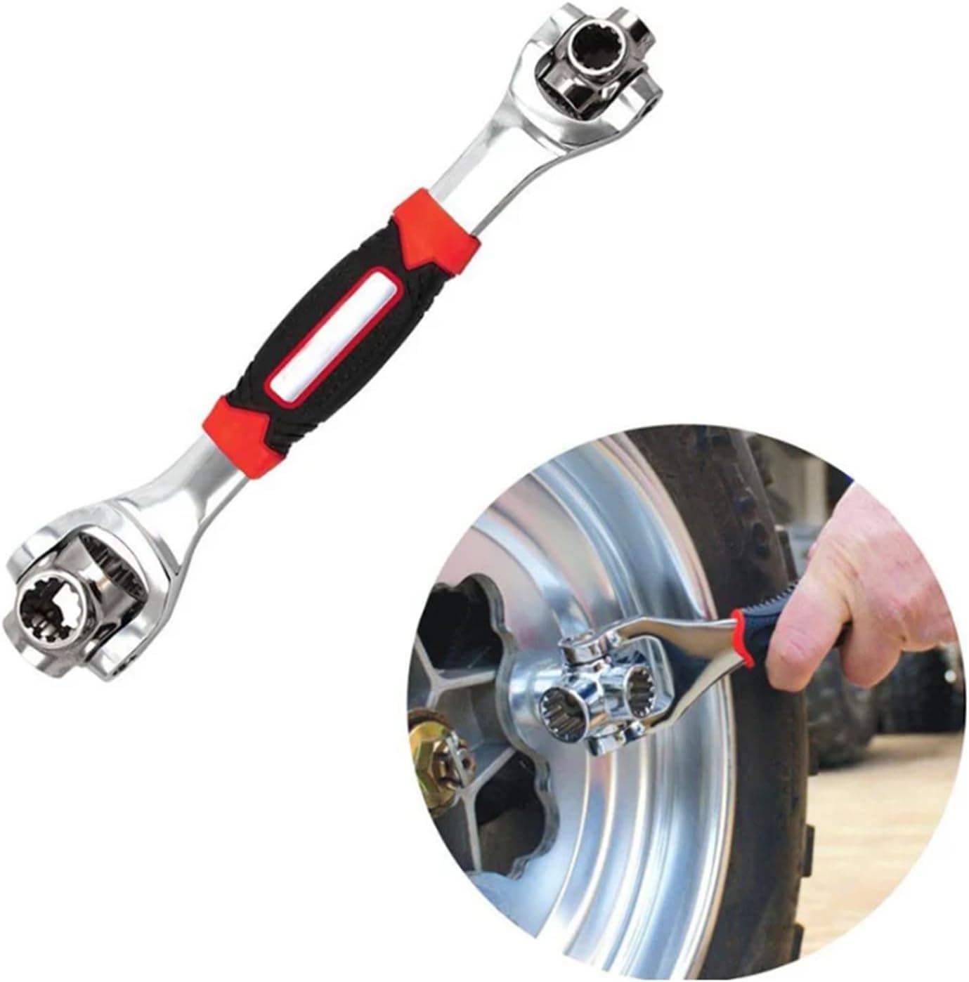 52 in 1 Universal Socket Spanner Wrench,Comprehensive Tool Kit with Flexible Socket Heads for Both Standard and Metric Fasteners