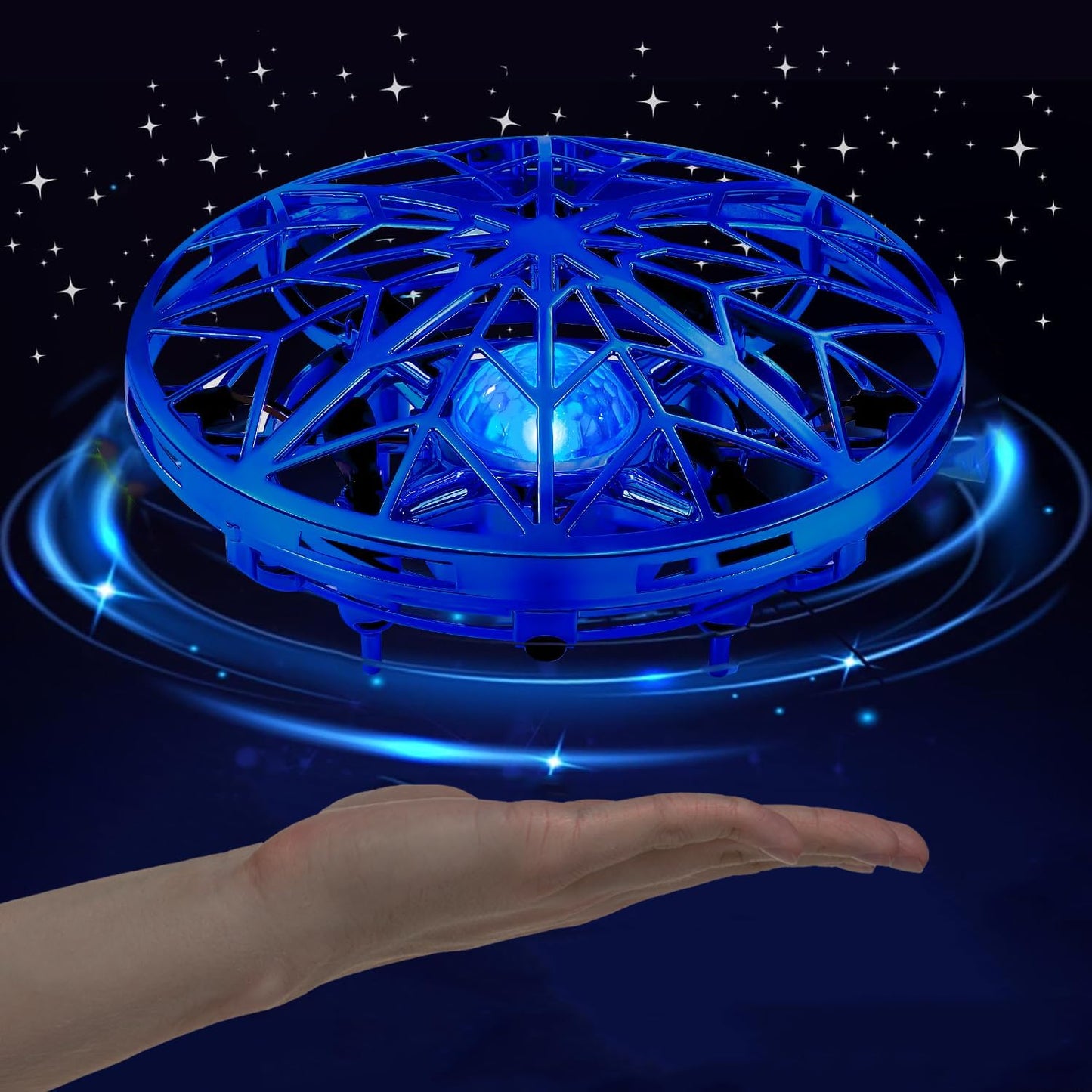 UFO Drone Flying Helicopter Toy For Kids 360°Hands-Free Motion Sensor with Cool LED Lights Hand-Operated Flying Toy Gift for Boys Girls 6-14 Years Easy Indoor Play