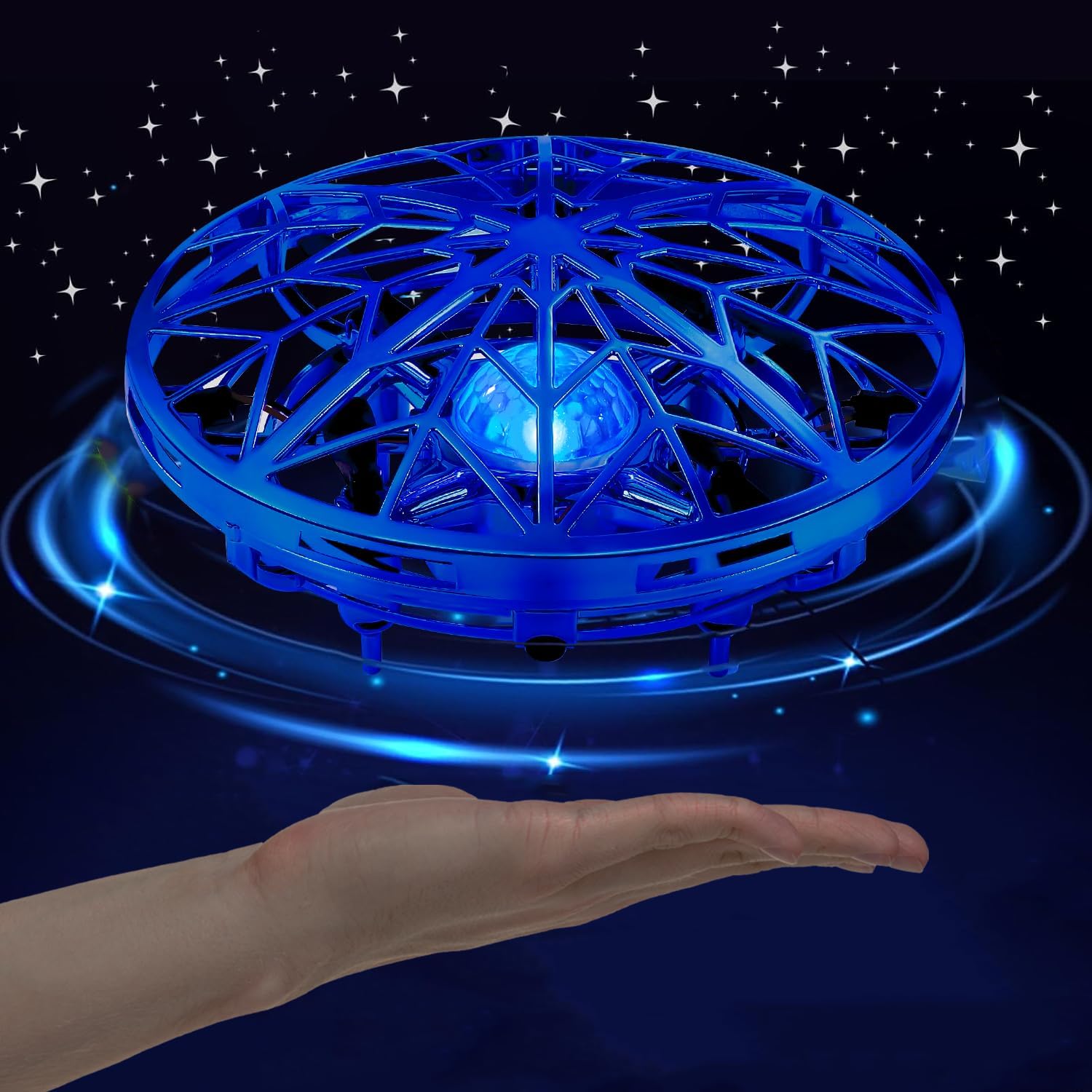 UFO Drone Flying Helicopter Toy For Kids 360°Hands-Free Motion Sensor with Cool LED Lights Hand-Operated Flying Toy Gift for Boys Girls 6-14 Years Easy Indoor Play