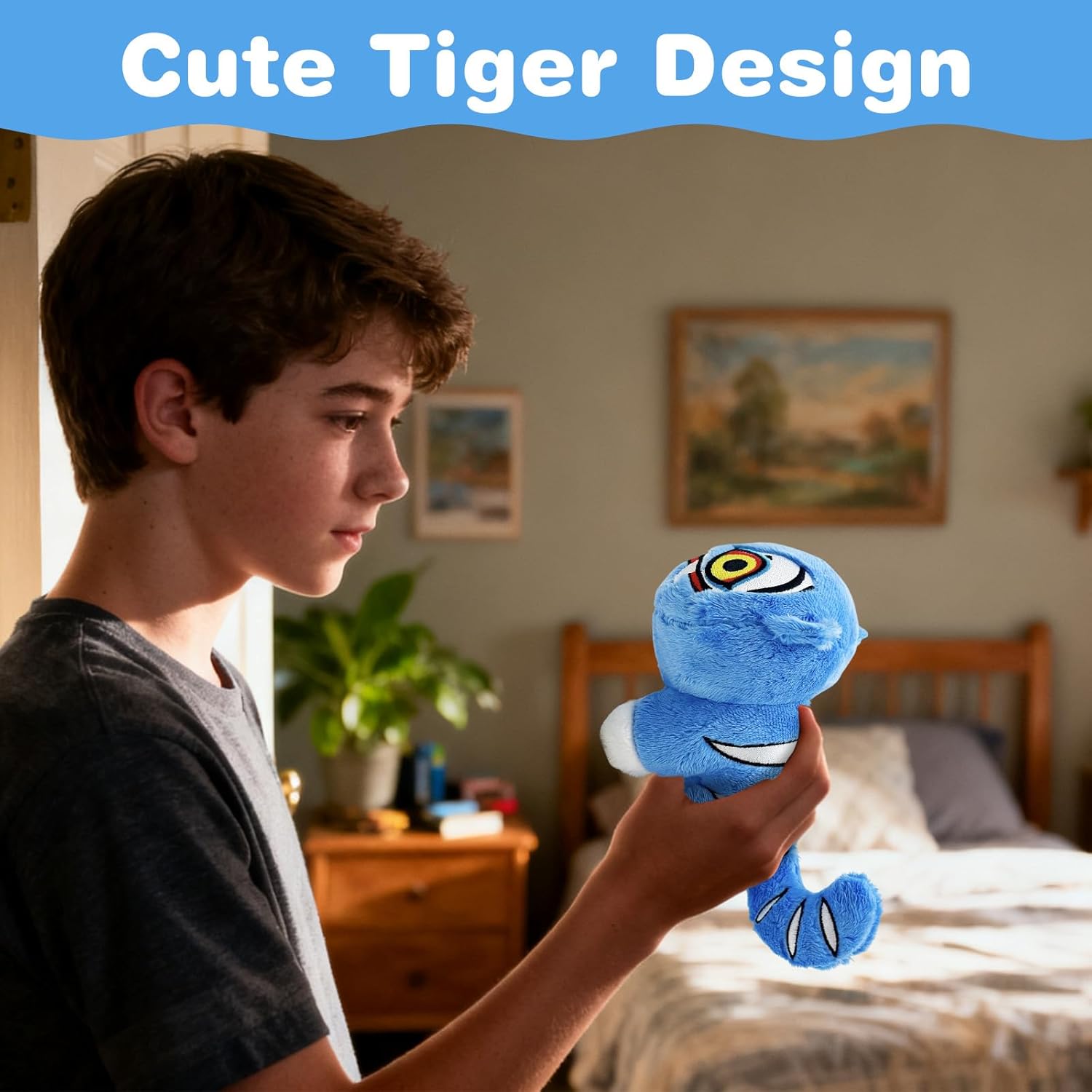 Kpop Demon Tiger Toy, Demon Hunters Plush Tiger Toys for Girls Boys, Plushie Collectible Stuffed Animal Doll Halloween Plush Toys for Kids (18 * 11cm)