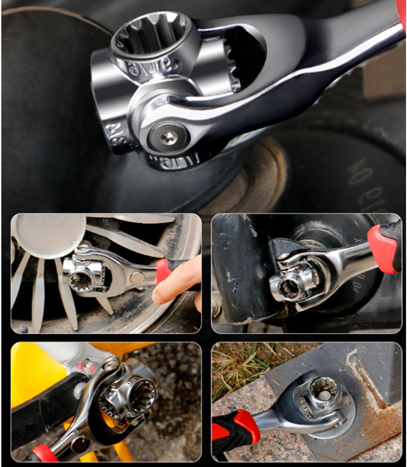 52 in 1 Universal Socket Spanner Wrench,Comprehensive Tool Kit with Flexible Socket Heads for Both Standard and Metric Fasteners