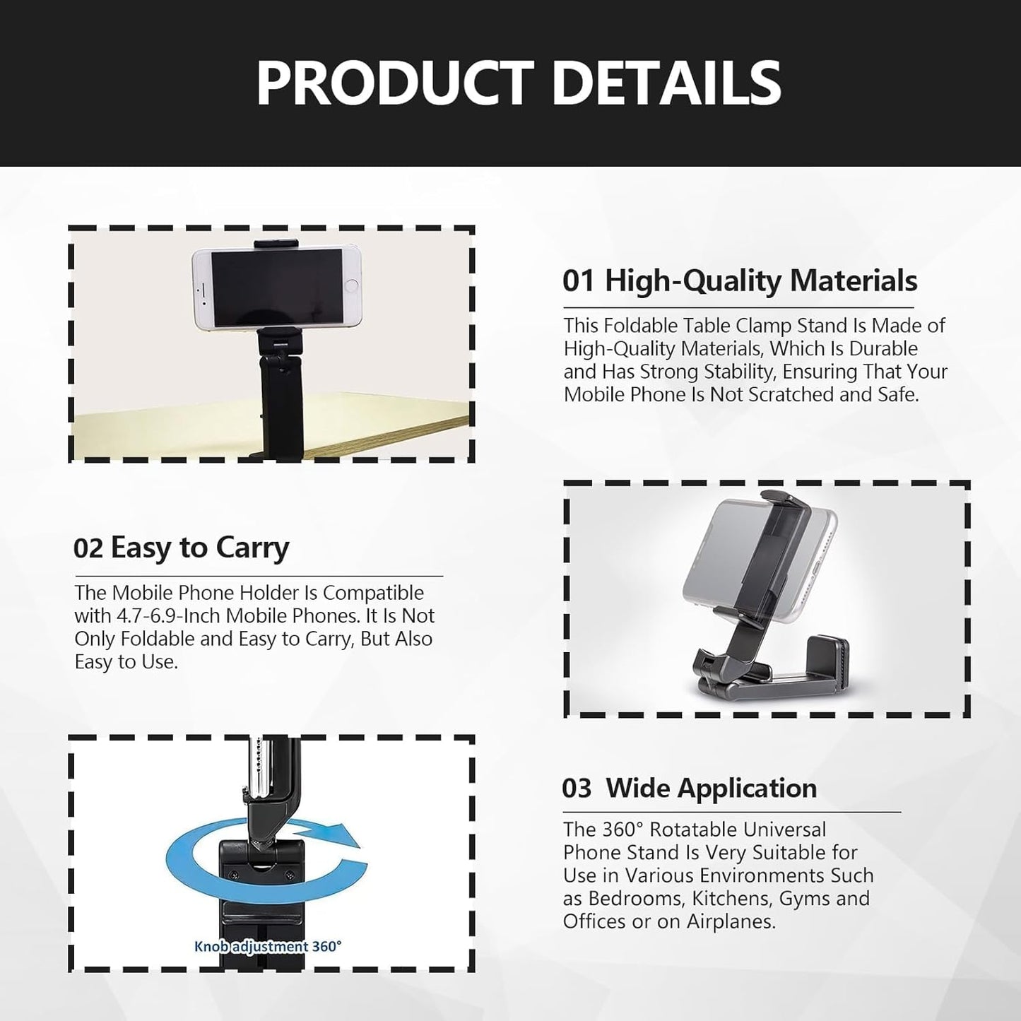 Airplane Phone Holder, 2 pcs Phone Holder for Plane Travel, Aeroplane Phone Hold er, Phone Ho lder for Pl ane, Suitable for Daily Office, Watching TV Series at Home, Flying