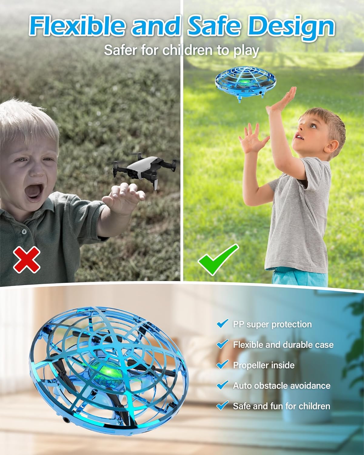 Mini Drone for Kids, UFO Flying Ball, Infrared Induction Handheld Remote-Controlled Flight Toy, Gift for Boys and Girls Ages 6, 7, 8, 9, 10+