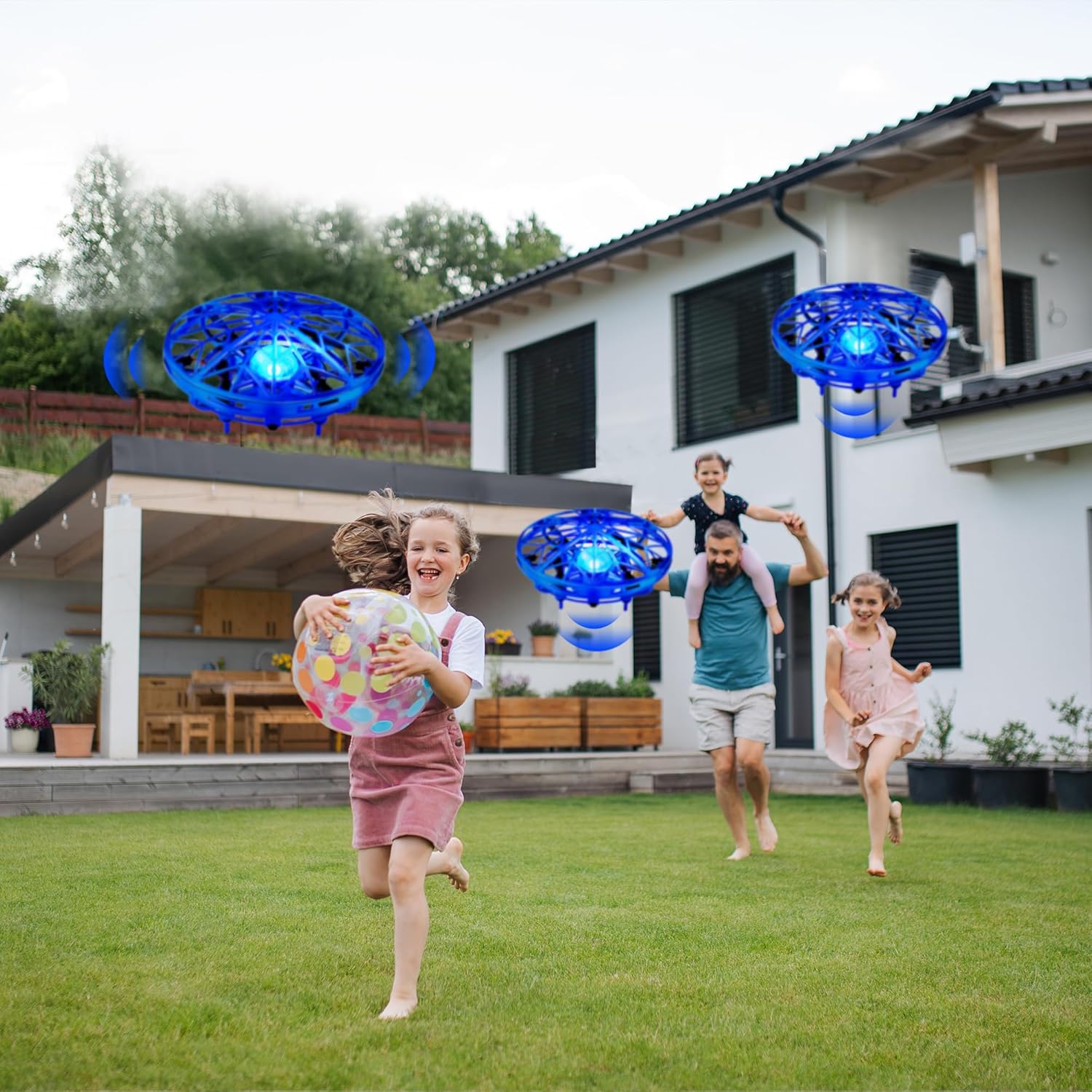 UFO Drone Flying Helicopter Toy For Kids 360°Hands-Free Motion Sensor with Cool LED Lights Hand-Operated Flying Toy Gift for Boys Girls 6-14 Years Easy Indoor Play
