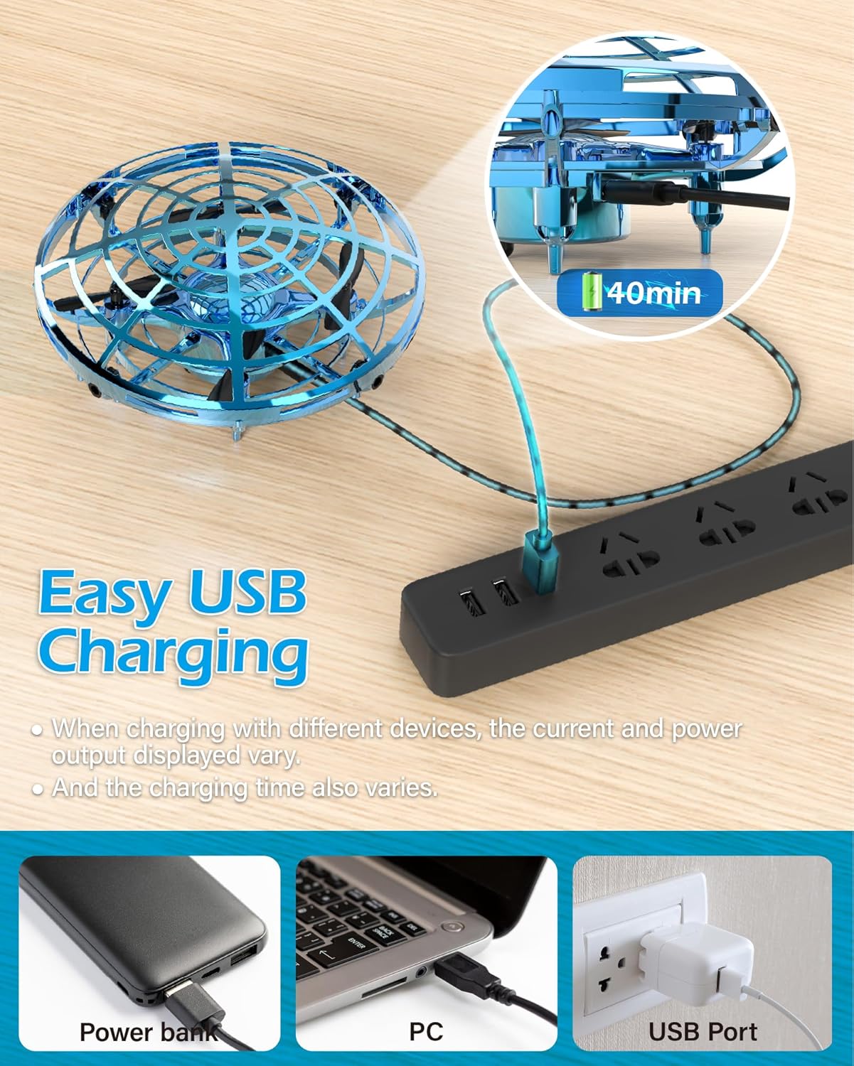 Mini Drone for Kids, UFO Flying Ball, Infrared Induction Handheld Remote-Controlled Flight Toy, Gift for Boys and Girls Ages 6, 7, 8, 9, 10+